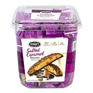 Nonni's Salted Caramel Biscotti, 0.84 Oz, Tub Of 25 Biscotti