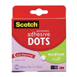 Scotch Permanent Adhesive Dots, Medium Craft, Pack Of 300