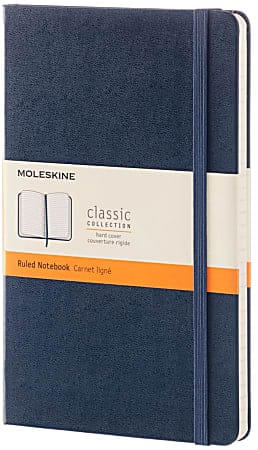 Moleskine Classic Hard Cover Notebook, Pocket, 3.5® x 5.5®, Ruled, 192 Pages, Sapphire Blue