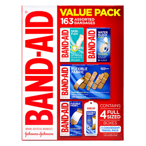 Band-aid Value Pack, Assorted Sizes, Pack Of 163 Bandages