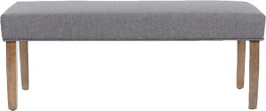 Boss Office Products Linen Tailored Bench, 17-1/2®H x 44-1/2®W x 15-1/2®D, Gray/Brown