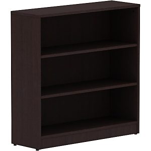 Lorell Essentials 3-Shelf Laminate Modular Shelving Bookcase,36"H x 36"W x 12"D, Espresso
