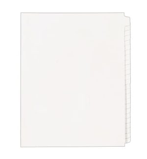 Avery Blank Tab Legal Exhibit Dividers, 8 1/2 x 11, White Unlaminated Tabs, Pack Of 25, Standard Collated