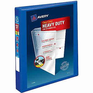 Avery® Heavy-Duty View 3-Ring Binder With Locking One-Touch EZD® Rings, 1" D-Rings, 42% Recycled, Pacific Blue