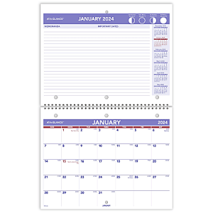 2024 AT-A-GLANCE Monthly Desk Wall Calendar, 11" x 8-1/2", January To December 2024, PM17028