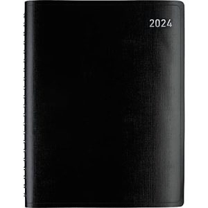 2024 Office Depot Brand Weekly/Monthly Planner, 8" x 11", Black, January to December 2024 , OD710800