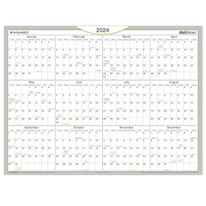 2024 wall calendar displaying all months, with a simple grid layout, featuring weekends highlighted in a lighter shade.