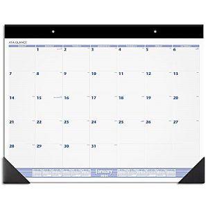 January 2024 desk calendar with large squares for notes, featuring a one-month overview and small reference calendars.