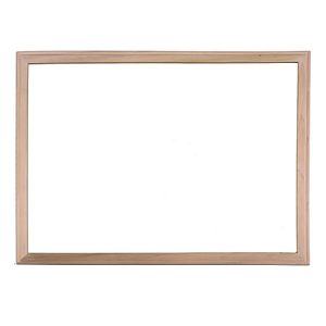Empty wooden picture frame with a light brown finish, shown against a plain white background.