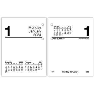 Calendar page for January 1, 2024, showing Monday and New Year's Day, with small calendars for December 2023 and February 2024.