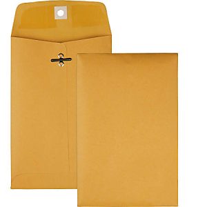 Two brown manila envelopes, one open showing a metal clasp, the other closed, on a white background.