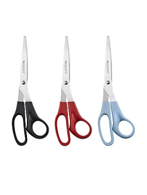 Westcott All-Purpose Value Stainless Steel Scissors, 8", Pointed, Assorted Colors, Pack Of 3