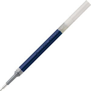 Blue pen refill with transparent casing and visible ink level, designed for precise writing, photographed on a white background.