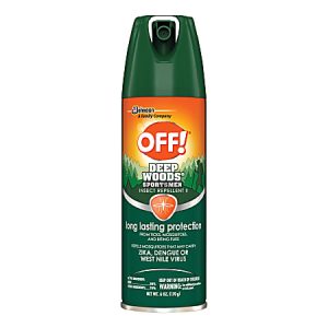 Green can of OFF! Deep Woods insect repellent, long-lasting protection against mosquitoes and other biting insects.
