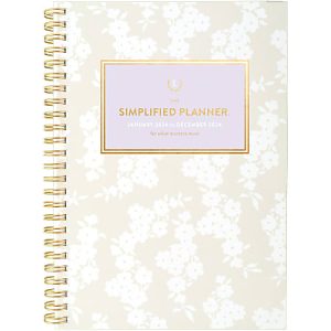 2024 Simplified by Emily Ley for AT-A-GLANCE Weekly/Monthly Planner, 5-1/2" x 8-1/2", Cream Blossoms, January To December 2024 , EL19-200