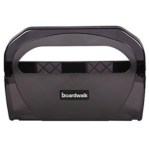 Boardwalk Toilet Seat Cover Dispenser, 17 1/4"H x 11 3/4"W x 3 1/8"D, Smoke Black