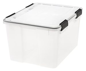 IRIS Weathertight Storage Container, 46 Quarts, 11 4/5" x 15 4/5" x 19 7/10", Clear
