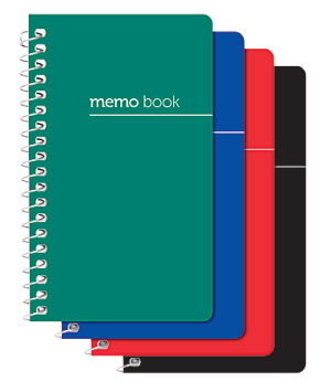 Office Depot Brand Wirebound Side-Opening Memo Books, 3" x 5", College Ruled, 60 Sheets, Assorted Colors (No Color Choice), Pack Of 3