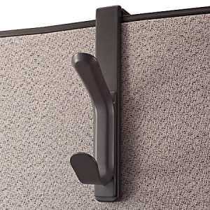 Office Depot Brand Cubicle Coat Hook, 1-3/10"H x 4-3/4"W x 7-7/8"D, Charcoal