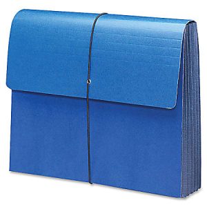 Smead Tyvek Gusset Expanding Wallet With Elastic Cord, Letter Size, 5 1/4" Expansion, Navy Blue