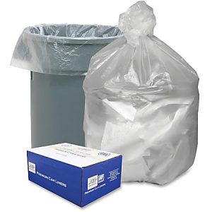 Webster 0.01 mil Trash Bags, 56 gal, 43"H x 43"W, Natural, 200 Bags