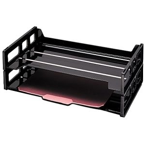 Office Depot Brand 30% Recycled Legal-Size Desk Trays, 9" X 16 1/4", Black, Pack Of 2