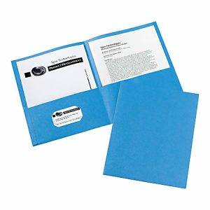 Avery 2-Pocket Folders, Letter Size, Light Blue, Pack Of 25
