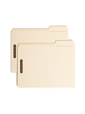 Smead Top-Tab Fastener Folders With Tab, Letter Size, 2/5 Cut, Manila, Box Of 50
