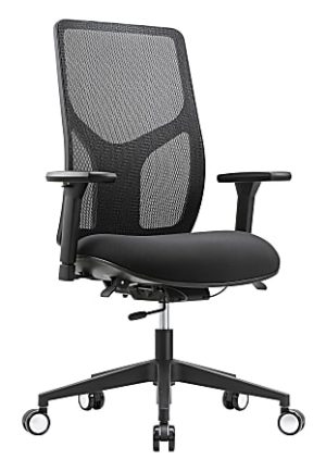WorkPro 4000 Series Multifunction Ergonomic Mesh/Fabric High-Back Executive Chair, Black/Black, BIFMA Compliant