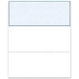 Custom Blank Check Stock, Laser Check Top No Signature, 8 1/2" x 11", Box Of 500