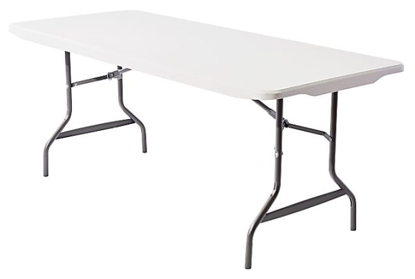Realspace Molded Plastic Top Folding Table, 29"H x 72"W x 30"D, Gray Granite