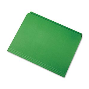 SKILCRAFT Straight-Cut Color File Folders, Letter Size, 100% Recycled, Green, Box Of 100