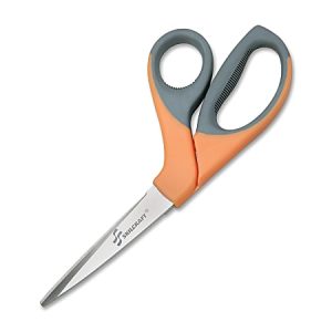 SKILCRAFT Bent Stainless Steel Shears, 8 3/10", Black/orange