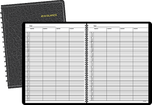AT-A-GLANCE 4-Person Group Undated Daily Appointment Book, 8 1/2" x 11", 30% Recycled, Black (8031005)