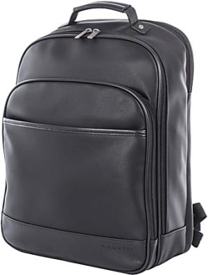 Bugatti Gin & Twill Textured Vegan Leather Backpack With 15.6" Laptop Pocket, Black