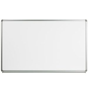 Flash Furniture Magnetic Dry-Erase Board, 36" x 60", White, Silver Aluminum Frame