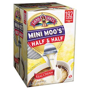 Land O'Lakes Mini Moos Half-And-Half Liquid Coffee Creamer, Original Flavor, 0.28 Oz Single Serve x 192