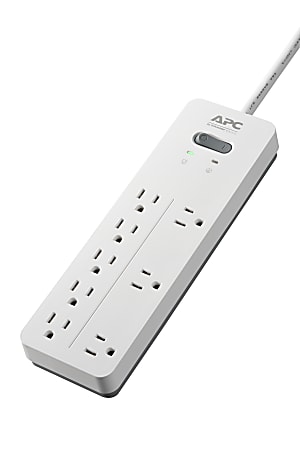 APC Home Office SurgeArrest 8-Outlet Surge Protector, 6' Cord, White, PH8W