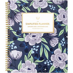 2024 Simplified by Emily Ley for AT-A-GLANCE Weekly/Monthly Planner, 8-1/2" x 11", Lilac Floral, January To December 2024 , EL18-905
