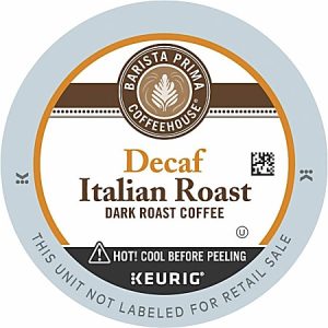 Barista Prima Coffeehouse K-Cup Italian Roast Decaf Coffee - Compatible with Keurig K-Cup Brewer - Dark - 24 / Box