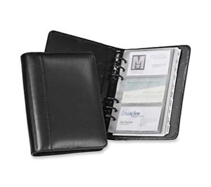Samsill Regal Leather Business Card Binder, Black