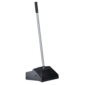 Boardwalk Lobby Dust Pan, Plastic/Aluminum, 11 3/4" Wide, 34" Handle, Black/Silver