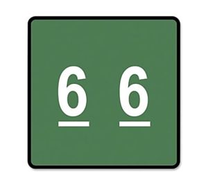 Smead DCC and DCCRN Color-Coded Numeric Labels, SMD67426, "Number", 1 1/2"W x 1 1/2"L, Green, 250 Per Roll