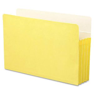 Smead Color Top-Tab File Pockets, Legal Size, 3 1/2" Expansion, Yellow