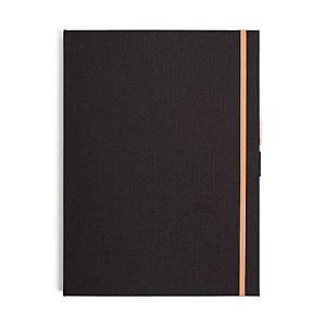 U Brands Linen Padfolio With Porous Pen, 12-1/2" x 9-3/4", Black