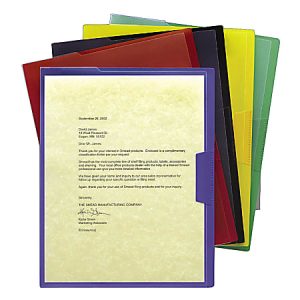 Smead Inndura Poly Project Jackets, Letter Size, Assorted Colors, Pack Of 5