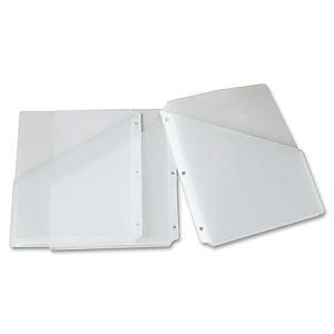 Smead Inndura 3-Hole Poly Slash Jackets, 9 1/4" x 11 1/4", Clear, Pack Of 5