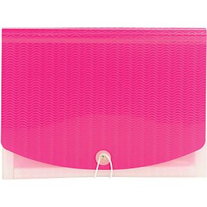Smead Letter Expanding File - 8 1/2" x 11" - 12 Pocket(s) - 12 Divider(s) - Multi-colored, Pink, Clear - 1 Each