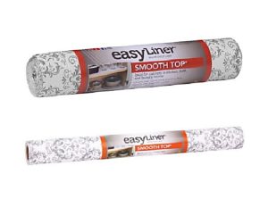 Duck Smooth Top EasyLiner Non-Adhesive Shelf And Drawer Liner, 20" x 6'/12" x 10', Gray Damask, Pack Of 2 Rolls