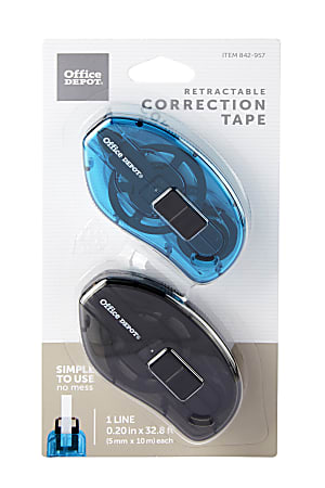 Office Depot® Brand Correction Tape Slide, White, Pack Of 2